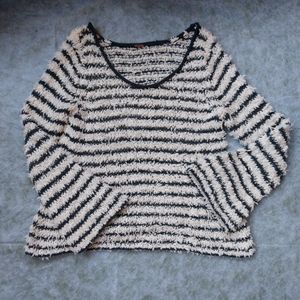 Free People Shaggy Stripe Chunky Eyelash Sweater